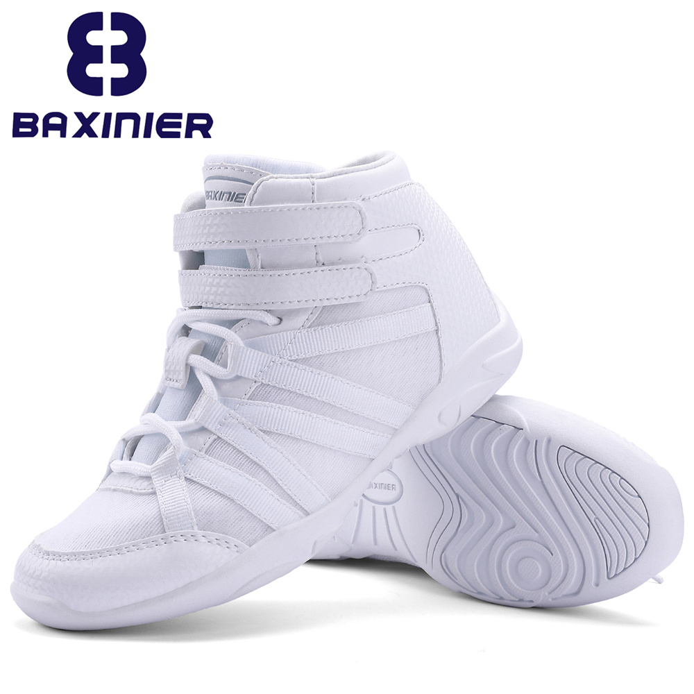 Women'S Fashion Tennis Shoes - BAXINIER Dziewczęce białe wysokie buty cheerleaderek