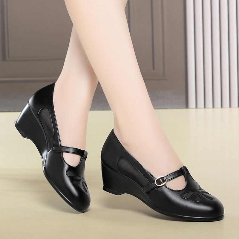 Women'S Fashion Middle Ages - Damskie letnie buty na koturnie z