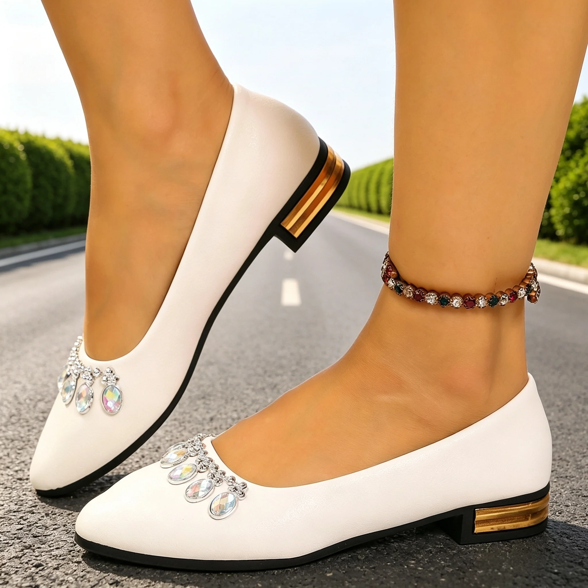 Women'S Fashion Walking Shoes - Damskie baleriny z ostrym noskiem, duże