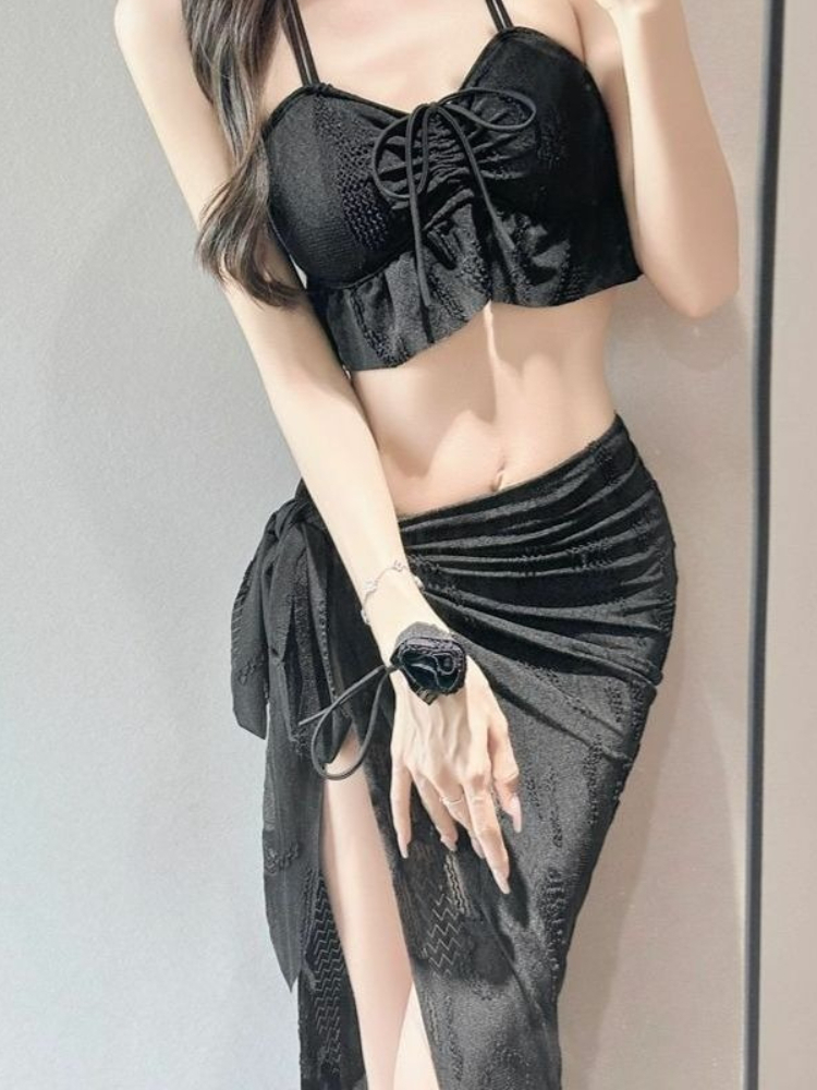 Women'S Fashion Middle Ages - Damski dwuczęściowy strój kąpielowy w kwiaty,