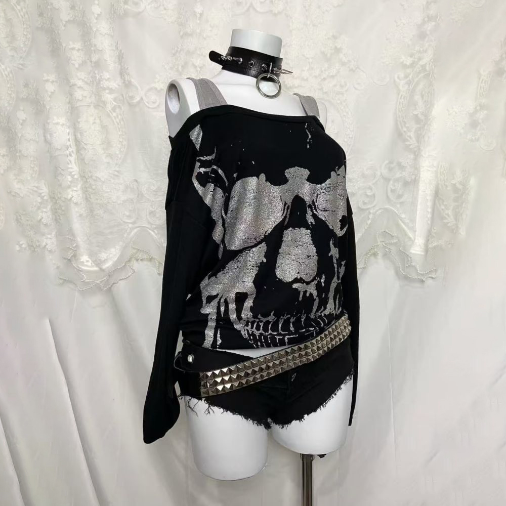 Damska koszulka Y2K w stylu re – Off Shoulder Top recenzja i cena