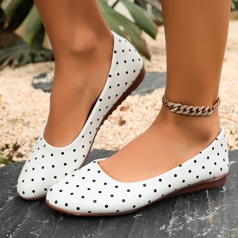Damskie białe baleriny w kropk – Women'S Fashion Walking Shoes recenzja i cena