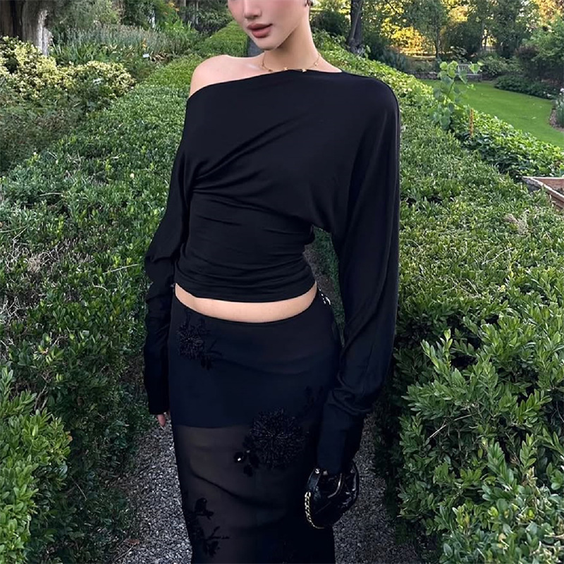 Damskie bluzki z długim rękawe – Off Shoulder Top recenzja i cena