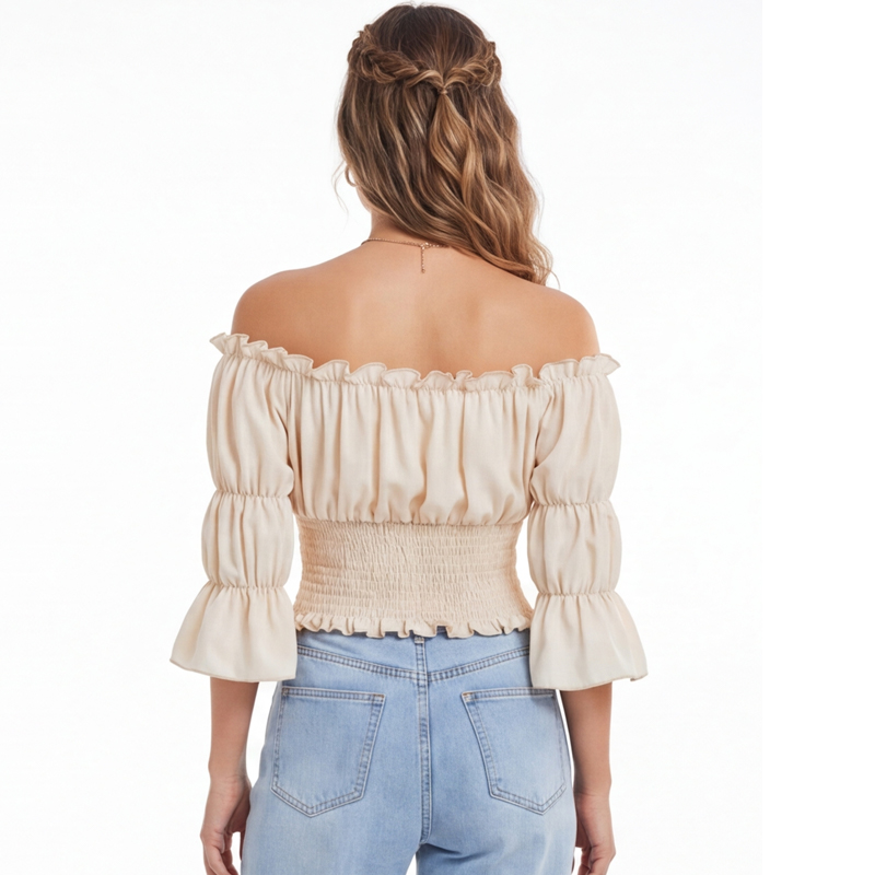 Bluzka renesansowa damska z kr – Off Shoulder Top recenzja i cena