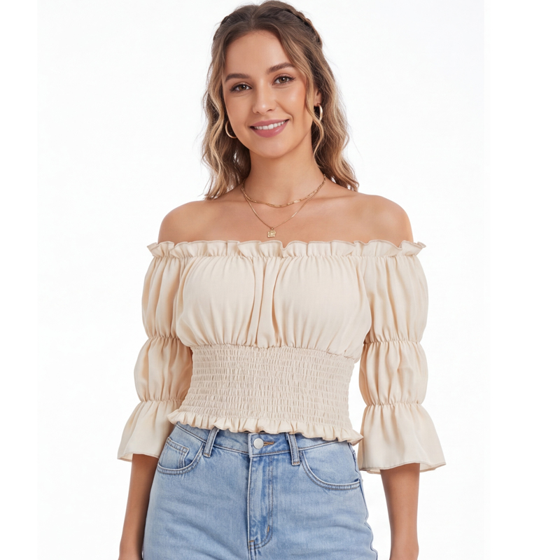 Bluzka renesansowa damska z kr – Off Shoulder Top recenzja i cena